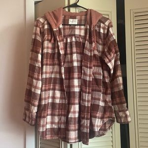 American Eagle Hooded Flannel